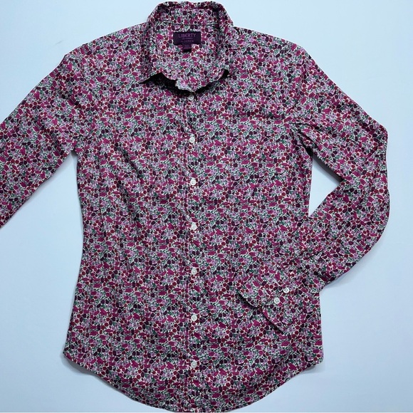 Liberty for J.Crew Tops - Liberty Art Fabrics for J. Crew Top Womens Size 00 Blouse Button Down Collared